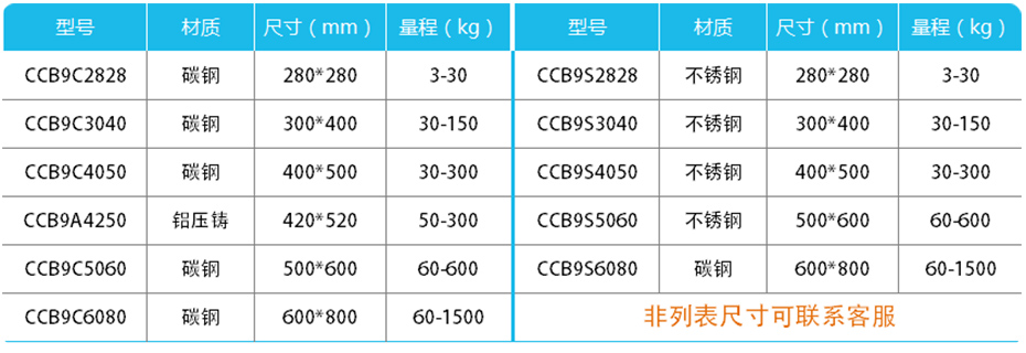 計數臺秤-CCB9產品參數